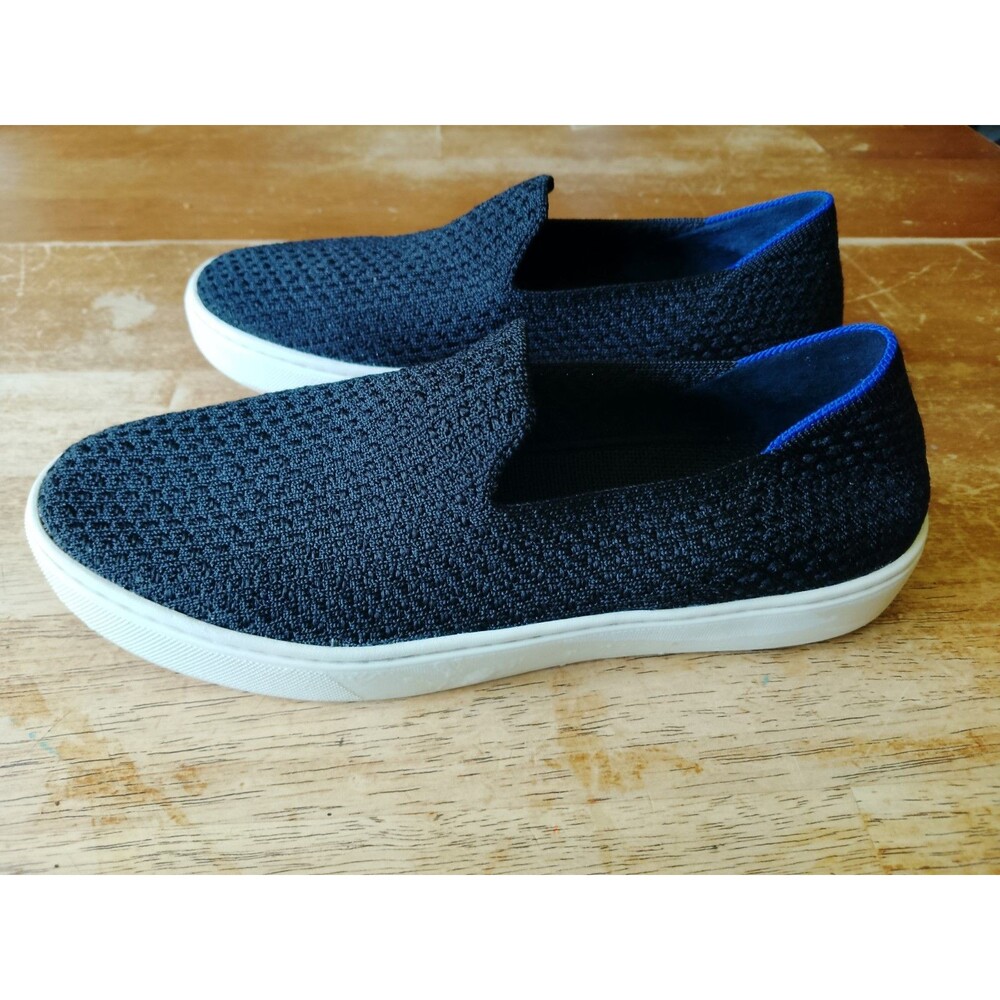 Rothy’s Original Slip-On Sneakers Women’s 9 Black Knit Washable Eco Friendly